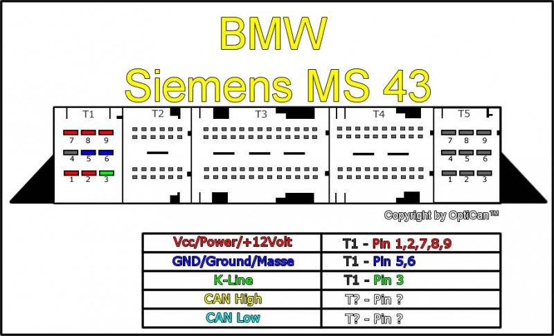 Siemens MS 4x (BMW) pinout diagram 6